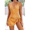 imageEomenie One Piece Swimdress Swimsuits for Women Tummy Control Swim Dresses Skirt Bathing SuitOrange  Blue  Printed