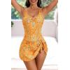 imageEomenie One Piece Swimdress Swimsuits for Women Tummy Control Swim Dresses Skirt Bathing SuitOrange  Blue  Printed