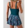 imageEomenie One Piece Swimdress Swimsuits for Women Tummy Control Swim Dresses Skirt Bathing SuitPeacock Green Print