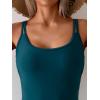 imageEomenie One Piece Swimdress Swimsuits for Women Tummy Control Swim Dresses Skirt Bathing SuitPeacock Green Print