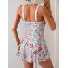 imageEomenie One Piece Swimdress Swimsuits for Women Tummy Control Swim Dresses Skirt Bathing SuitPink  Blue Floral Print