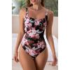 imageEomenie Womens One Piece Tummy Control Swimsuits Slimming Bathing Suit Support Full Coverage Square Neck SwimwearPattern01