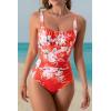 imageEomenie Womens One Piece Tummy Control Swimsuits Slimming Bathing Suit Support Full Coverage Square Neck SwimwearPattern04
