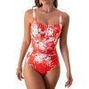 imageEomenie Womens One Piece Tummy Control Swimsuits Slimming Bathing Suit Support Full Coverage Square Neck SwimwearPattern04