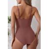 imageEomenie Womens One Piece Swimsuits Tummy Control Ruched Bathing Suit 1 Piece SwimwearBlush Red