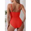 imageEomenie Womens One Piece Swimsuits Tummy Control Ruched Bathing Suit 1 Piece SwimwearPaprika