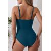imageEomenie Womens One Piece Swimsuits Tummy Control Ruched Bathing Suit 1 Piece SwimwearPine Green