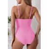 imageEomenie Womens One Piece Swimsuits Tummy Control Ruched Bathing Suit 1 Piece SwimwearPop Pink