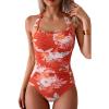 Orange White Floral Printed