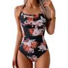 Pink Black Floral Printed