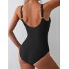 imageEomenie Womens One Piece Swimsuit Tummy Control Slimming Bathing Suit Cutout Tie Knot SwimwearBlack