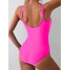 imageEomenie Womens One Piece Swimsuit Tummy Control Slimming Bathing Suit Cutout Tie Knot SwimwearHot Pink