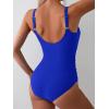 imageEomenie Womens One Piece Swimsuit Tummy Control Slimming Bathing Suit Cutout Tie Knot SwimwearRoyal Blue