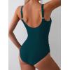 imageEomenie Womens One Piece Swimsuit Tummy Control Slimming Bathing Suit Cutout Tie Knot SwimwearTeal