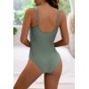 imageEomenie Womens One Piece Swimsuit Tummy Control Slimming Push Up Bra Bathing Suits Wrap Twist 1 Piece SwimwearArmy Green