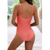 imageEomenie Womens One Piece Swimsuit Tummy Control Slimming Push Up Bra Bathing Suits Wrap Twist 1 Piece SwimwearCoral Pink