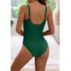 imageEomenie Womens One Piece Swimsuit Tummy Control Slimming Push Up Bra Bathing Suits Wrap Twist 1 Piece SwimwearGreen