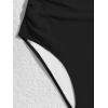 imageEomenie Womens One Piece Swimsuit Tummy Control Bathing Suit Cutout Ruffle Slimming Swim SuitBlack