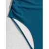 imageEomenie Womens One Piece Swimsuit Tummy Control Bathing Suit Cutout Ruffle Slimming Swim SuitBlue
