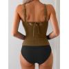 imageEomenie Womens Tankini Swimsuits Ribbed Tummy Control Two Piece Bathing Suits Tie Back High Waisted SwimwearArmy Green Black