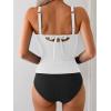 imageEomenie Womens Tankini Swimsuits Ribbed Tummy Control Two Piece Bathing Suits Tie Back High Waisted SwimwearBlack White