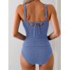 imageEomenie Womens Tankini Swimsuits Ribbed Tummy Control Two Piece Bathing Suits Tie Back High Waisted SwimwearGray Blue