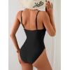 imageEomenie One Piece Swimsuit for Women Ring Linked Monokini Sexy Bathing Suit Cutout Swim SuitBlack and Golden Metal