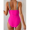 imageEomenie One Piece Swimsuit for Women Ring Linked Monokini Sexy Bathing Suit Cutout Swim SuitBlue Yellow Hot Pink