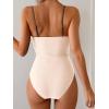 imageEomenie One Piece Swimsuit for Women Ring Linked Monokini Sexy Bathing Suit Cutout Swim SuitBrown Color Block