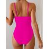 imageEomenie One Piece Swimsuit for Women Ring Linked Monokini Sexy Bathing Suit Cutout Swim SuitHot Pink