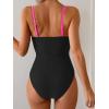 imageEomenie One Piece Swimsuit for Women Ring Linked Monokini Sexy Bathing Suit Cutout Swim SuitHot Pink Orange Black