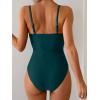 imageEomenie One Piece Swimsuit for Women Ring Linked Monokini Sexy Bathing Suit Cutout Swim SuitPeacock Green