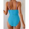 imageEomenie One Piece Swimsuit for Women Ring Linked Monokini Sexy Bathing Suit Cutout Swim SuitPurple Yellow Blue