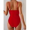 imageEomenie One Piece Swimsuit for Women Ring Linked Monokini Sexy Bathing Suit Cutout Swim SuitRed