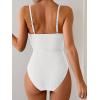 imageEomenie One Piece Swimsuit for Women Ring Linked Monokini Sexy Bathing Suit Cutout Swim SuitWhite
