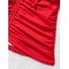 imageEomenie V Neck Tankini Top for Women Drawstring Tie Back Bathing Suit Tummy Control Swimwear No Bottom Top OnlyRed