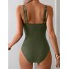 imageEomenie One Piece Swimsuit for Women Tummy Control Ruched Bathing Suit Push Up Slimming Swim Suit Double Straps SwimwearAmy Green