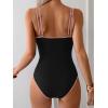 imageEomenie One Piece Swimsuit for Women Tummy Control Ruched Bathing Suit Push Up Slimming Swim Suit Double Straps SwimwearBlack and Pink