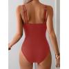 imageEomenie One Piece Swimsuit for Women Tummy Control Ruched Bathing Suit Push Up Slimming Swim Suit Double Straps SwimwearOrange