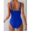 imageEomenie One Piece Swimsuit for Women Tummy Control Ruched Bathing Suit Push Up Slimming Swim Suit Double Straps SwimwearRoyal Blue