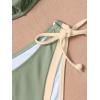 imageEomenie Bikini Set for Women Underwire Push Up Two Piece Bathing Suit Color Block Swimsuit SwimwearArmy Green Beige