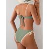 imageEomenie Bikini Set for Women Underwire Push Up Two Piece Bathing Suit Color Block Swimsuit SwimwearArmy Green Beige