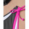 imageEomenie Bikini Set for Women Underwire Push Up Two Piece Bathing Suit Color Block Swimsuit SwimwearBlack Hot Pink