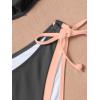 imageEomenie Bikini Set for Women Underwire Push Up Two Piece Bathing Suit Color Block Swimsuit SwimwearBlack Pink