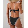 imageEomenie Bikini Set for Women Underwire Push Up Two Piece Bathing Suit Color Block Swimsuit SwimwearBlack Striped