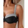 imageEomenie Bikini Set for Women Underwire Push Up Two Piece Bathing Suit Color Block Swimsuit SwimwearBlack Striped