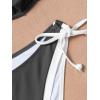 imageEomenie Bikini Set for Women Underwire Push Up Two Piece Bathing Suit Color Block Swimsuit SwimwearBlack White