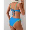imageEomenie Bikini Set for Women Underwire Push Up Two Piece Bathing Suit Color Block Swimsuit SwimwearBlue Color Block