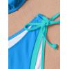 imageEomenie Bikini Set for Women Underwire Push Up Two Piece Bathing Suit Color Block Swimsuit SwimwearBlue Color Block