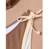imageEomenie Bikini Set for Women Underwire Push Up Two Piece Bathing Suit Color Block Swimsuit SwimwearBrown Beige